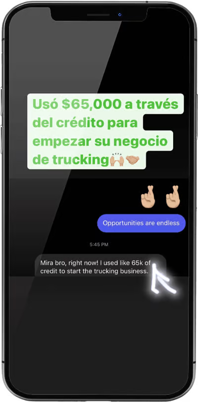 Usó $65,000 a través del crédito para empezar su negocio de trucking